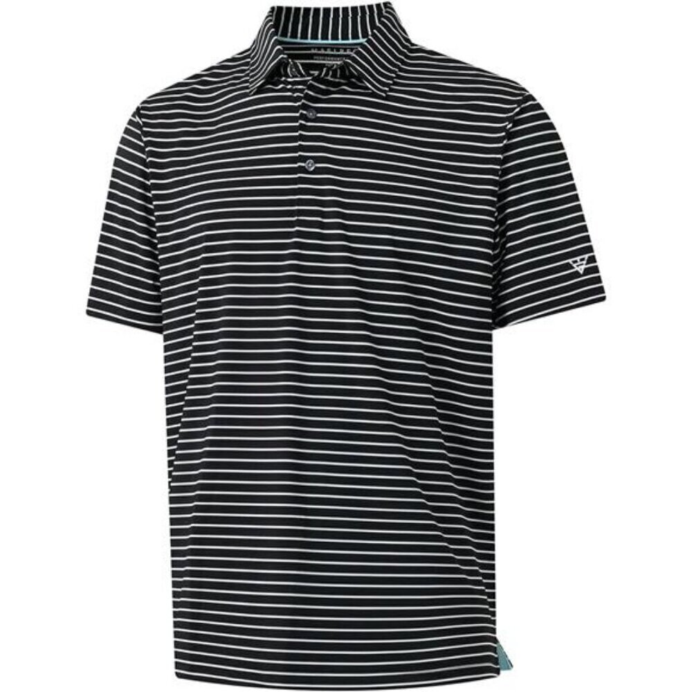 Striped Polo Shirts for Men Moisture Wicking Performance